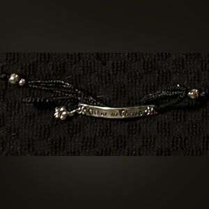 Silver “Sister’s In Christ” Bracelet with Black Cord
